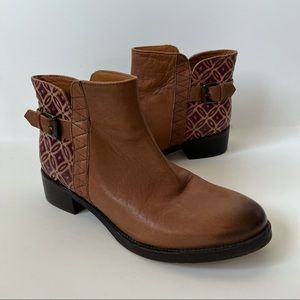 Jasper & Jeera Anthropologie Caravan Tile Ankle Booties Leather Size EU36